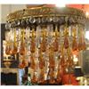 Image 1 : Art Deco Chandelier with Amber Pendants  #1448669