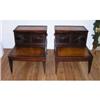 Image 1 : Pair of Mahogany Leather Top Step-Back End #1448983