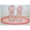 Pink Paden City Sun Perfume Bottles and Tray #1449063