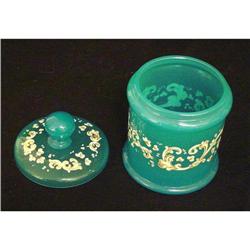 Antique Turquoise Opaline Covered Jar #1449552