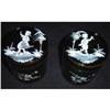 Pair of Antique Mary Gregory Glass Jars #1449569