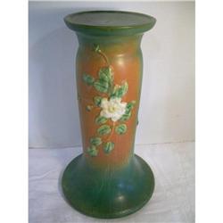 Roseville White Rose Pedestal 653 #1460161