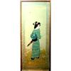 Image 1 : JAPANESE FRAMED SCROLL PAINTING OF A LADY #1460243
