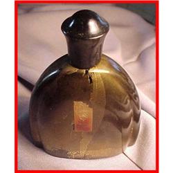 Deco French Gold/Black Art Glass Perfume Bottle#1460339