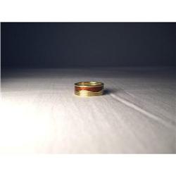 18K YG Hidalgo Red Enamel Wide Insert Band #1460374