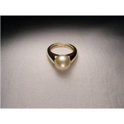 Estate 14K YG Gold Yellow Cultured Pearl Ring #1460382