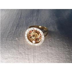 Estate 14K YG Diamond Casino Roulet Ring #1460386