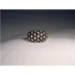 Estate 14K WG Gold Sapphire Diamond Band Ring #1460397