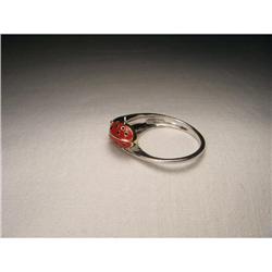 Estate 14K WG Gold Enamel Ladybug Ring #1460404