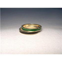 14K Gold Enamel Stacking Wedding Bands Rings #1460405