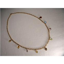 14K Gold Peridot Garnet Citrine Topaz Necklace #1460406