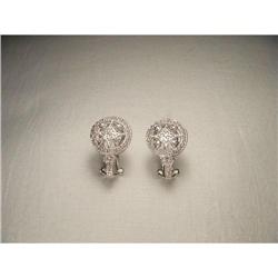 14K WG Gold Diamond Filigree Huggie Earrings #1460420