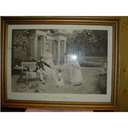 French antique print of Napoleon & Roi de Rome #1460444