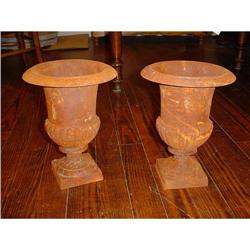 Pair of French cast iron urns Vases Medicis #1460446