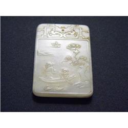 Chinese carved Celadon jade  Pendant #1460608