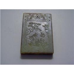 Chinese carved Celadon jade  Pendant #1460609