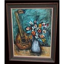 Cubist Guitar Flower Oil Painting Zorin #1460715