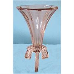 Czech Pink Depression Glass Deco Rocket Vase #1476894