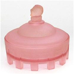 COURT JESTER Pink Satin Glass Powder Jar #1476898