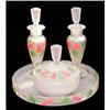 NMV Hand Painted Satin Glass Perfume Bottle Set#1476902