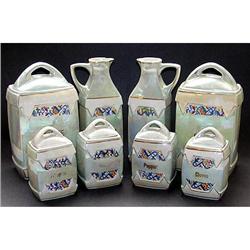 German Lusterware Art Deco 8 Pc. Canister Set #1476929