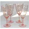 Image 1 : Pink Etched Depression Glass 6 3/4 Goblets (4) #1477097