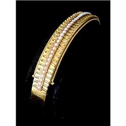 Victorian  Gold and Seed Pearl Bangle Bracelet #1477299