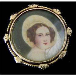 Antique Hand-Painted Miniature Brooch #1477310