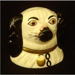 Antique English Staffordshire Dog Bank #1477314