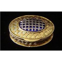 18K Gold and Enamel Pill Box #1477324