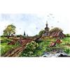 Image 1 : Watercolor "Old Russia. Spring in the village" #1489269