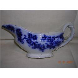 EARLY FLOW BLUE LANCASTER GRAVY BOAT #1489314