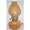 Image 1 : Fostoria Amber Coin Glass Oil Lamp and Shade #1489487