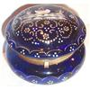 Image 1 : Hand Painted Cobalt Blue Lidded Jewelry Box #1489494