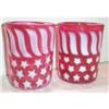 Image 1 : Two Fenton Cranberry Stars and Stripes Tumblers#1489495