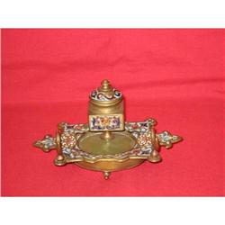 French Bronze Champleve Inkwell #1489538