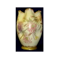 Pinched Amphora Floral Porcelain Austrian Vase #1490030