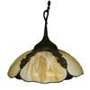 Image 1 : Flower Adorned Slag Glass Chandelier Fixture #1490037