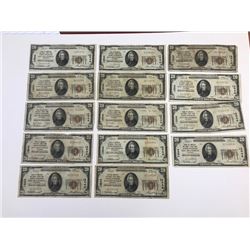 Lot (14) 1929 $20 San Francsico CA National Currency Notes - Charter 13044