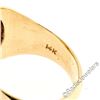 Image 8 : Men's Large Polished 14kt Yellow Gold Oval Cabochon Blue Moonstone Solitaire Rin