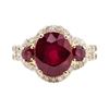 Image 1 : 5.01 ctw Ruby and Diamond Ring - 14KT Yellow Gold