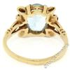 Image 8 : Retro 14kt Yellow Gold 2.18 ctw Aquamarine Solitaire and Synthetic Ruby Ring
