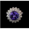 Image 2 : 4.85 ctw Tanzanite and Diamond Ring - 14KT White Gold