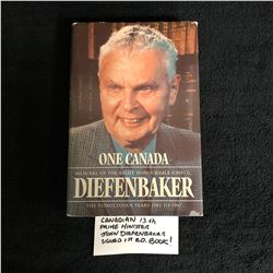 PRIME MINISTER JOHN DIEFENBAKER SIGNED 1ST EDITION BOOK (13TH PRIME MINISTER OF CANADA)