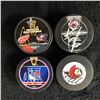 Image 1 : NHL AUTOGRAPHED PUCK LOT (ABDELKADER, TORRES, HUDDY, REDDEN)