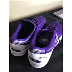LA LAKERS' STEVE NASH SIGNED NIKE SIZE 12 GAME USED ROAD SHOES & KOBE BRYANT SIGNED (DC SPORTS COA)