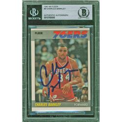 1987 Fleer #9 Charles Barkley 76ers Authentic Signed Auto Card BAS