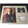 Image 1 : JERRY GARCIA CUSTOM FRAMED PHOTO WITH AUTOGRAPHED SLAB (PSA LOA)