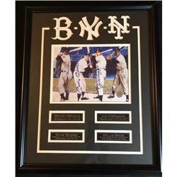 Mickey Mantle, Joe DiMaggio, Duke Snider and Willie Mays autographed framed photo w/GFA COA