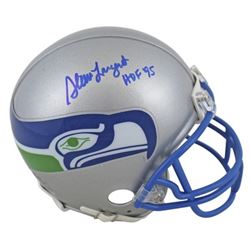 Seahawks Steve Largent "HOF 95" Signed 83-01 Throwback Rep Mini Helmet BAS